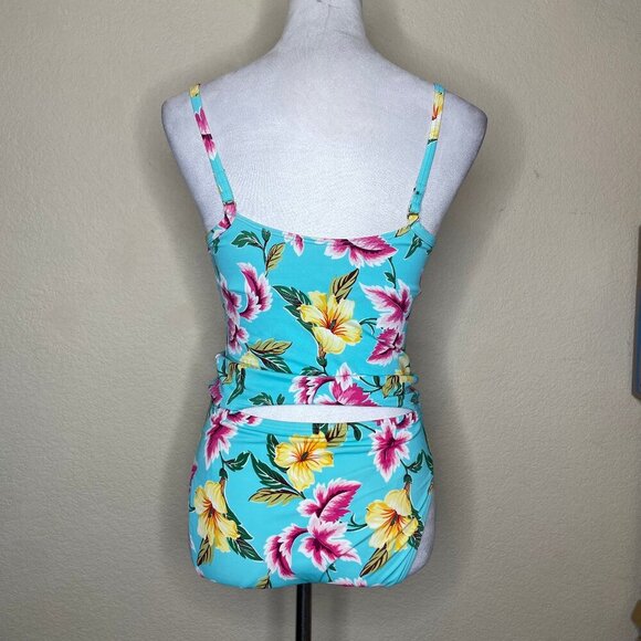 Victoria Secret Tropical Floral Tankini Swim Set Pool Party Beach Vacation M 34C - Picture 4 of 13